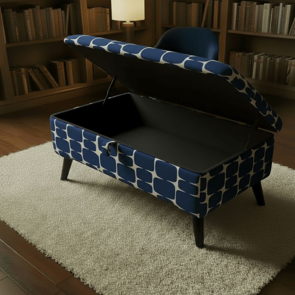 Multi - Purpose Ottoman Storage Bench – Footstool Pouffe for Lounge with Hidden Storage - ISTOOLS