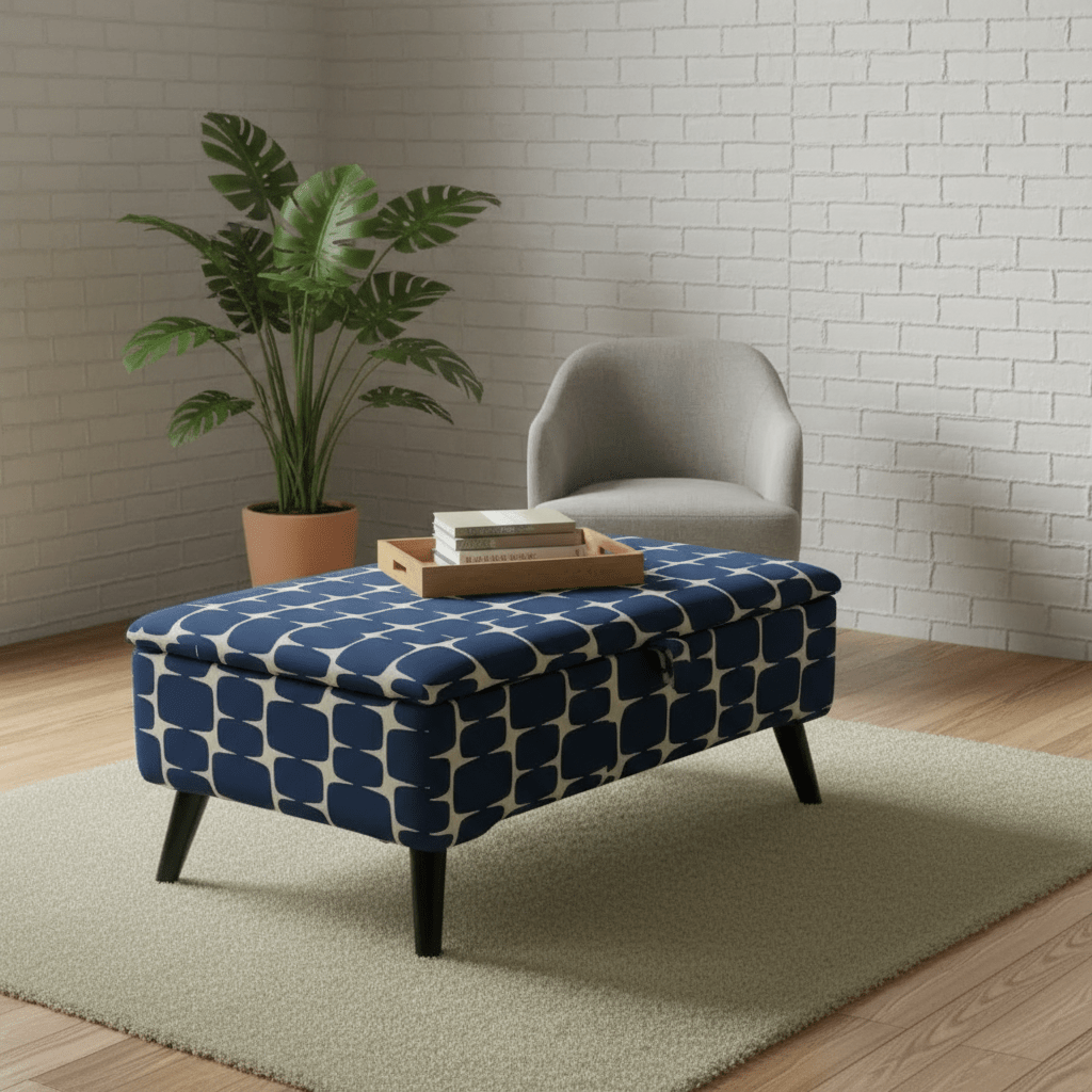 Multi - Purpose Ottoman Storage Bench – Footstool Pouffe for Lounge with Hidden Storage - ISTOOLS