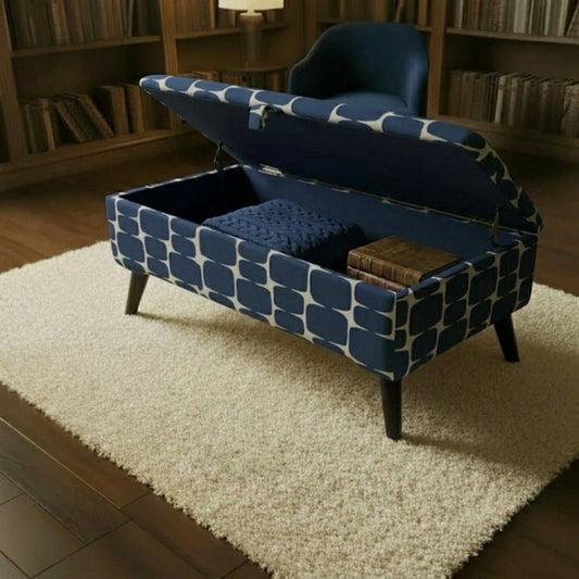 Multi-Purpose Ottoman Storage Bench – Footstool Pouffe for Lounge with Hidden Storage - ISTOOLS