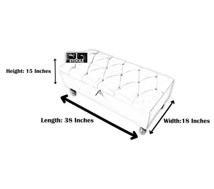 Mustard Gold Ottoman Storage Bench | Gold Velvet Chesterfield Footstool - ISTOOLS