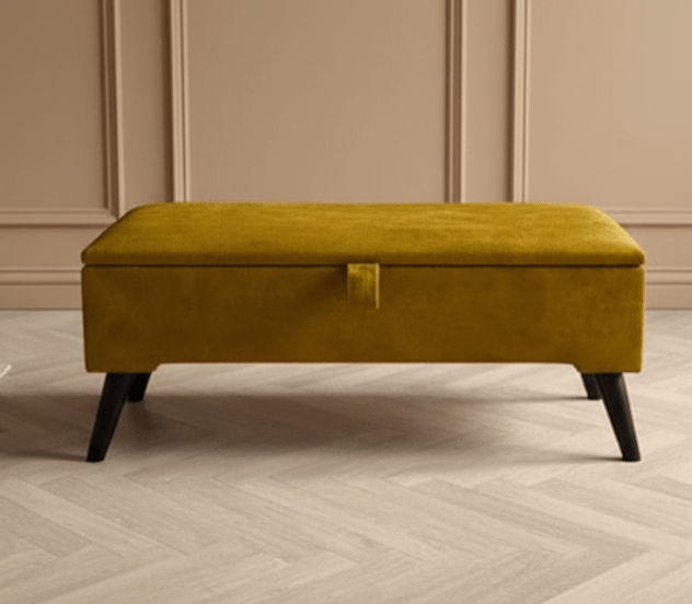 Hidden Storage Velvet Ottoman Footstool for Small Apartments - ISTOOLS