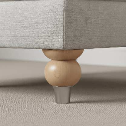 Natural Wood Round Bun Foot with Silver Cap - ISTOOLS