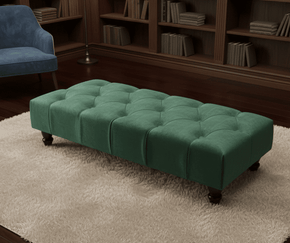 Luxury Chesterfield Velvet Footstool Bench UK – Pouffe Ottoman Footrest