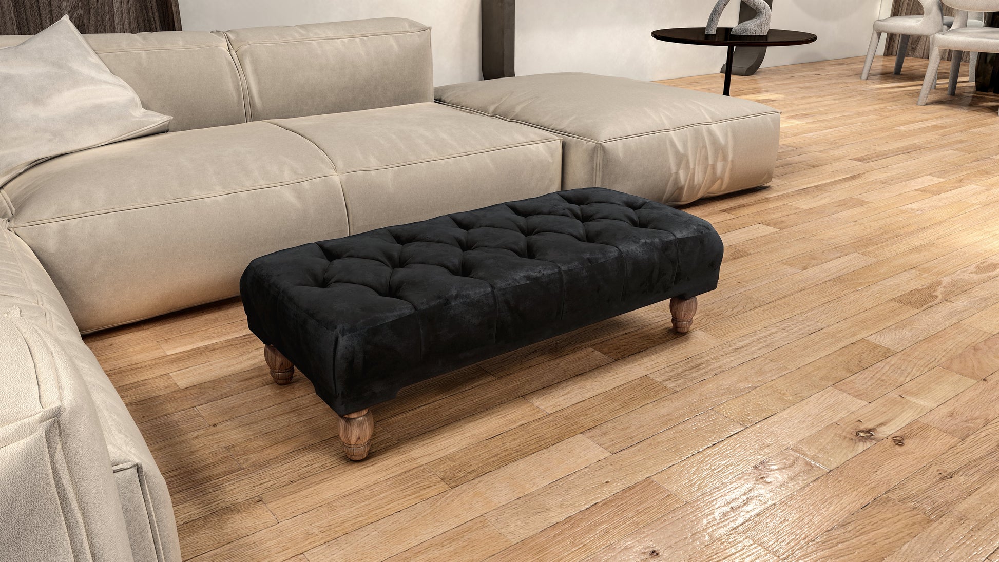 Non storage Chesterfield Footstool Bench, Pouffe footrest - ISTOOLS