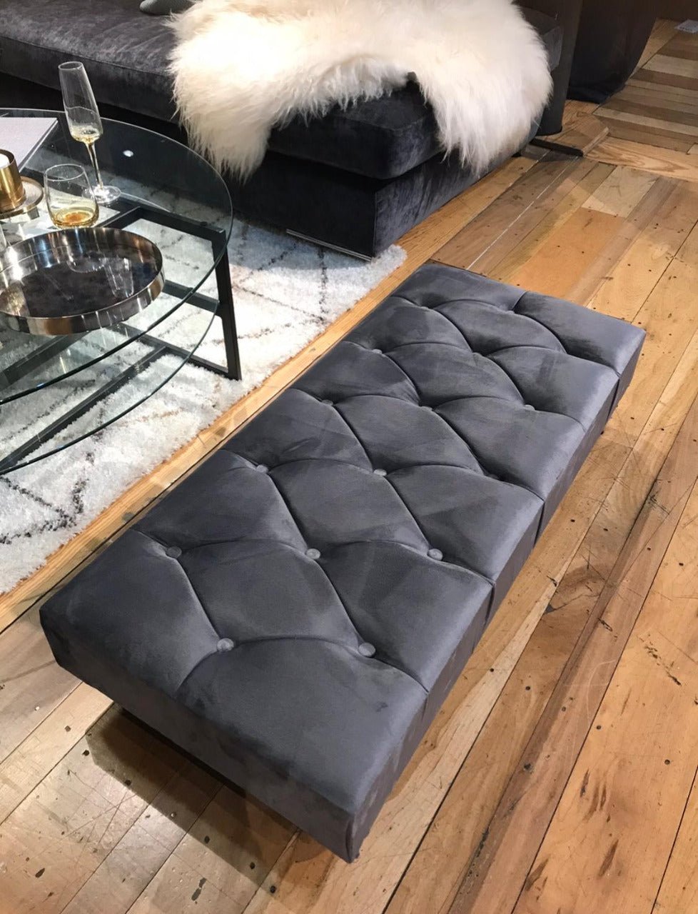 Non storage Chesterfield Footstool Bench, Pouffe footrest - ISTOOLS
