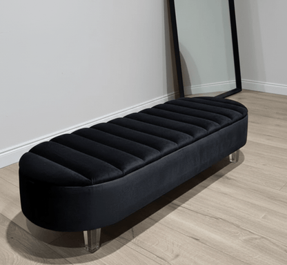 Spacious Interior Storage Compartment of Black Ottoman Bench for Home - ISTOOLS