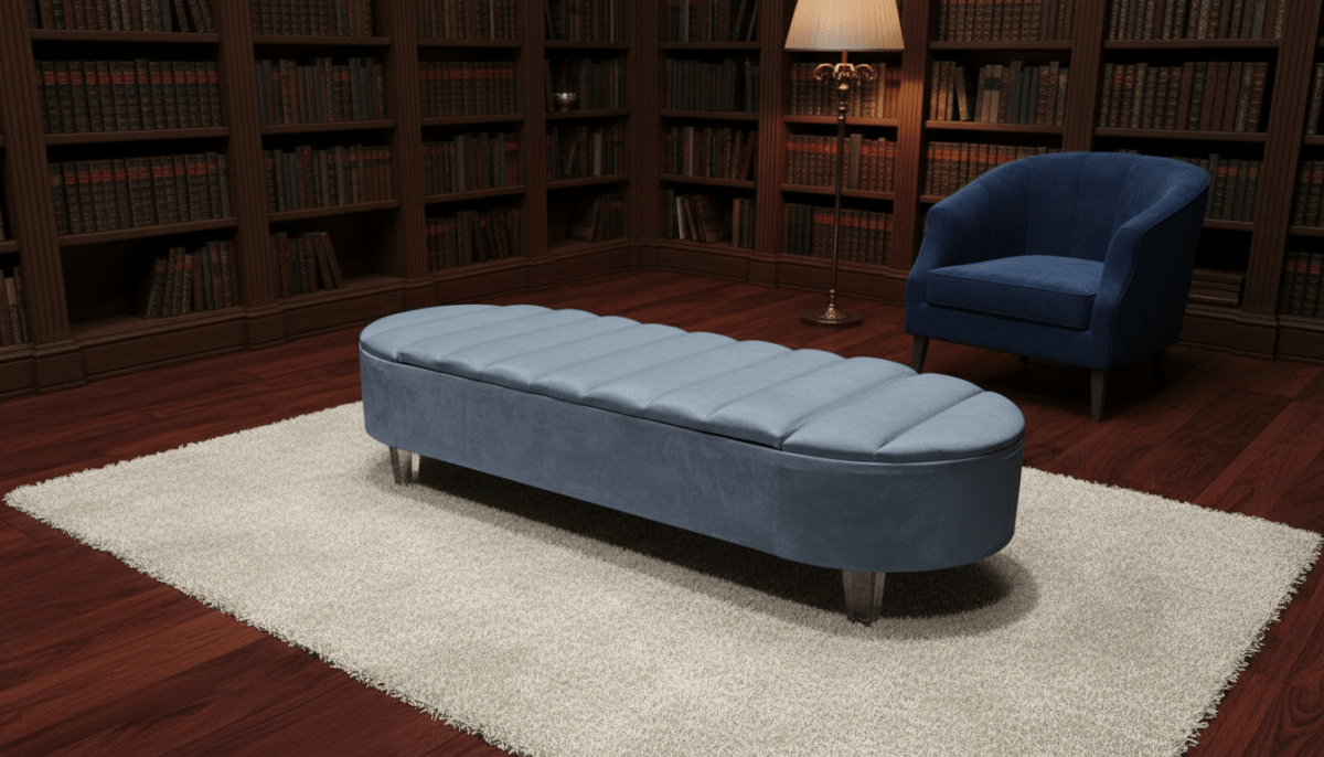 Olivia Grey Storage Ottoman Coffee Table Bench – UK Handmade Multi - Functional Seat - ISTOOLS