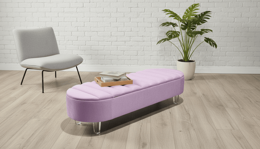 Olivia Pink Storage Ottoman Coffee Table Bench – UK Handmade Multi - Functional Seat - ISTOOLS