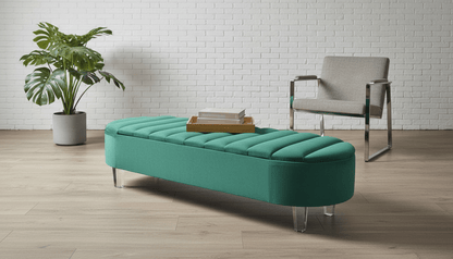 Olivia Teal Green Storage Ottoman Coffee Table Bench – UK Handmade Multi - Functional Seat - ISTOOLS