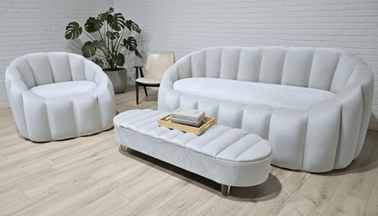 Olivia White Storage Ottoman Coffee Table Bench – UK Handmade Multi - Functional Seat - ISTOOLS