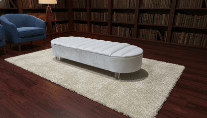 Olivia White Storage Ottoman Coffee Table Bench – UK Handmade Multi - Functional Seat - ISTOOLS
