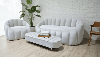 Olivia White Storage Ottoman Coffee Table Bench – UK Handmade Multi - Functional Seat - ISTOOLS