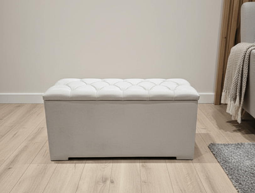 Ottoman end of bed deep storage box chesterfield lid - ISTOOLS