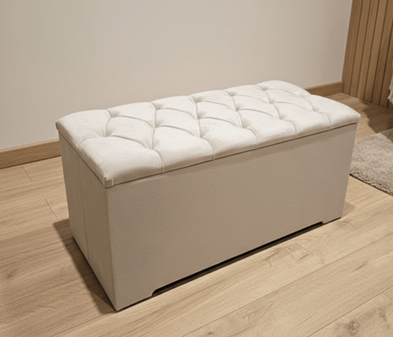 Ottoman end of bed deep storage box chesterfield lid - ISTOOLS