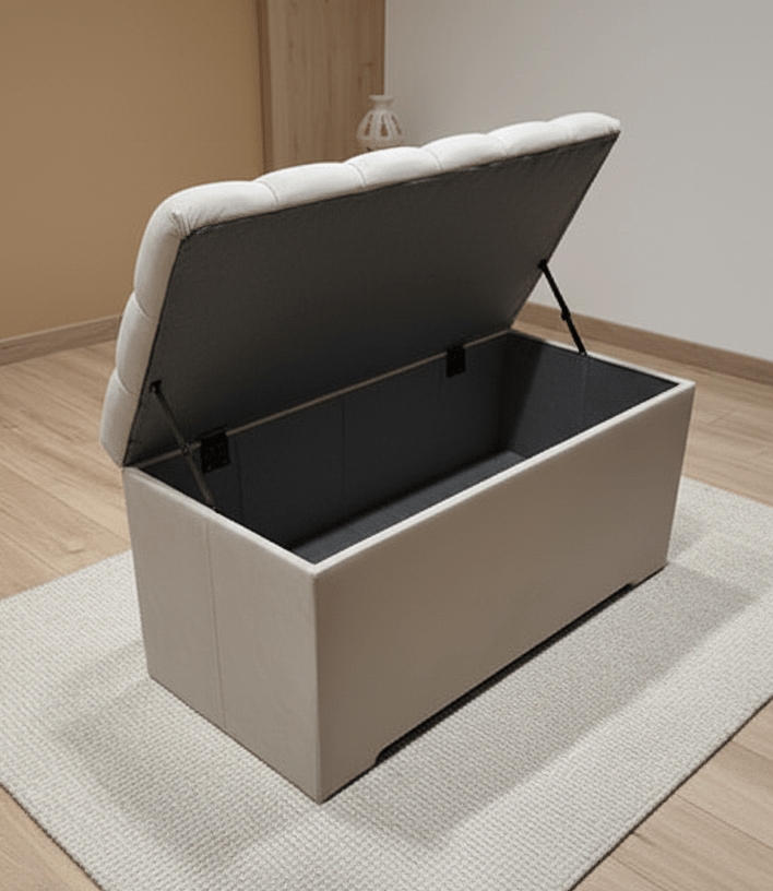 Ottoman end of bed deep storage box chesterfield lid - ISTOOLS