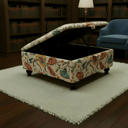 Oversized Blanket Box Ottoman Storage – Large Square Coffee Table Footstool UK | istools - ISTOOLS