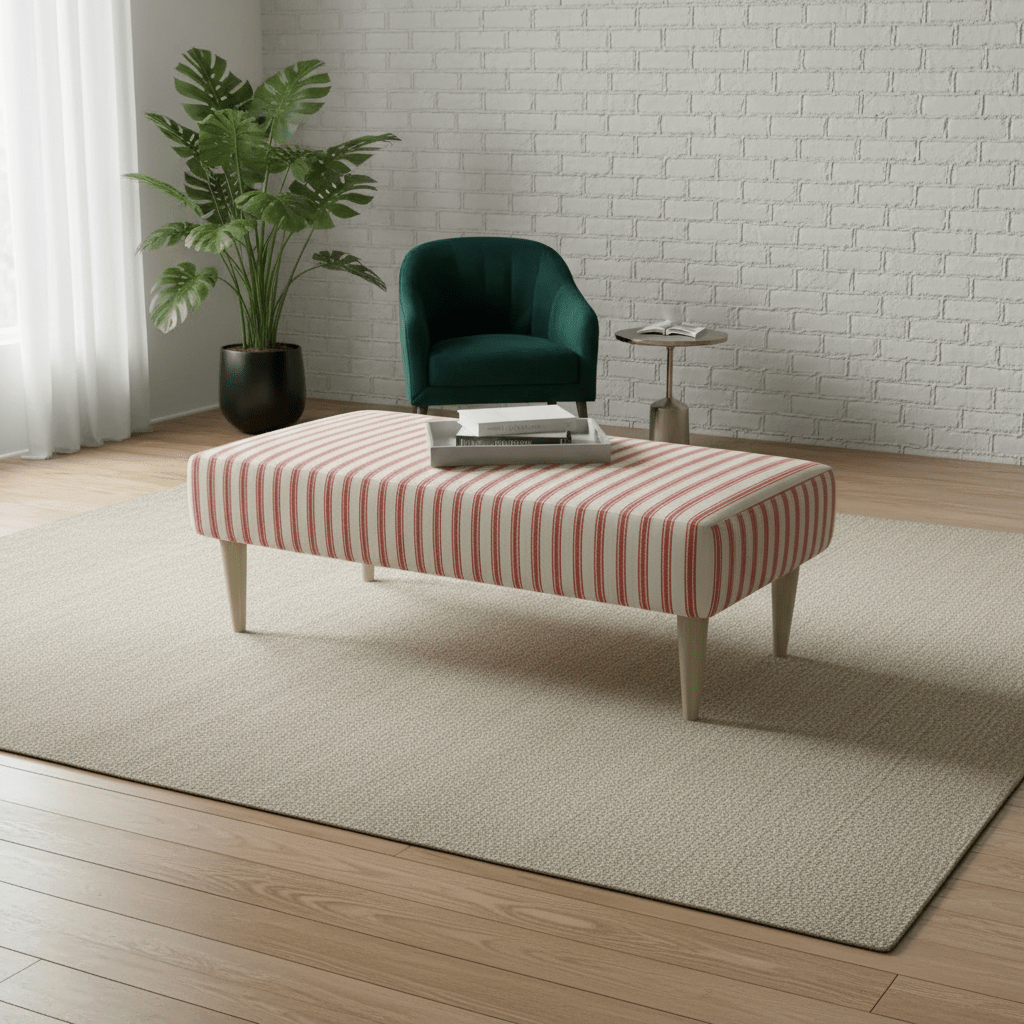 Painterly Collection Long Footstool – Designer Abstract Upholstered Bench for Modern UK Homes - ISTOOLS