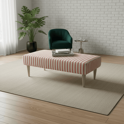 Painterly Collection Long Footstool – Designer Abstract Upholstered Bench for Modern UK Homes - ISTOOLS