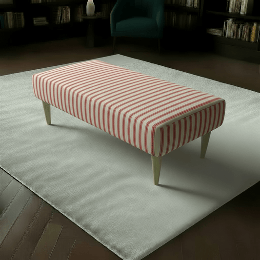 Painterly Collection Long Footstool – Designer Abstract Upholstered Bench for Modern UK Homes - ISTOOLS