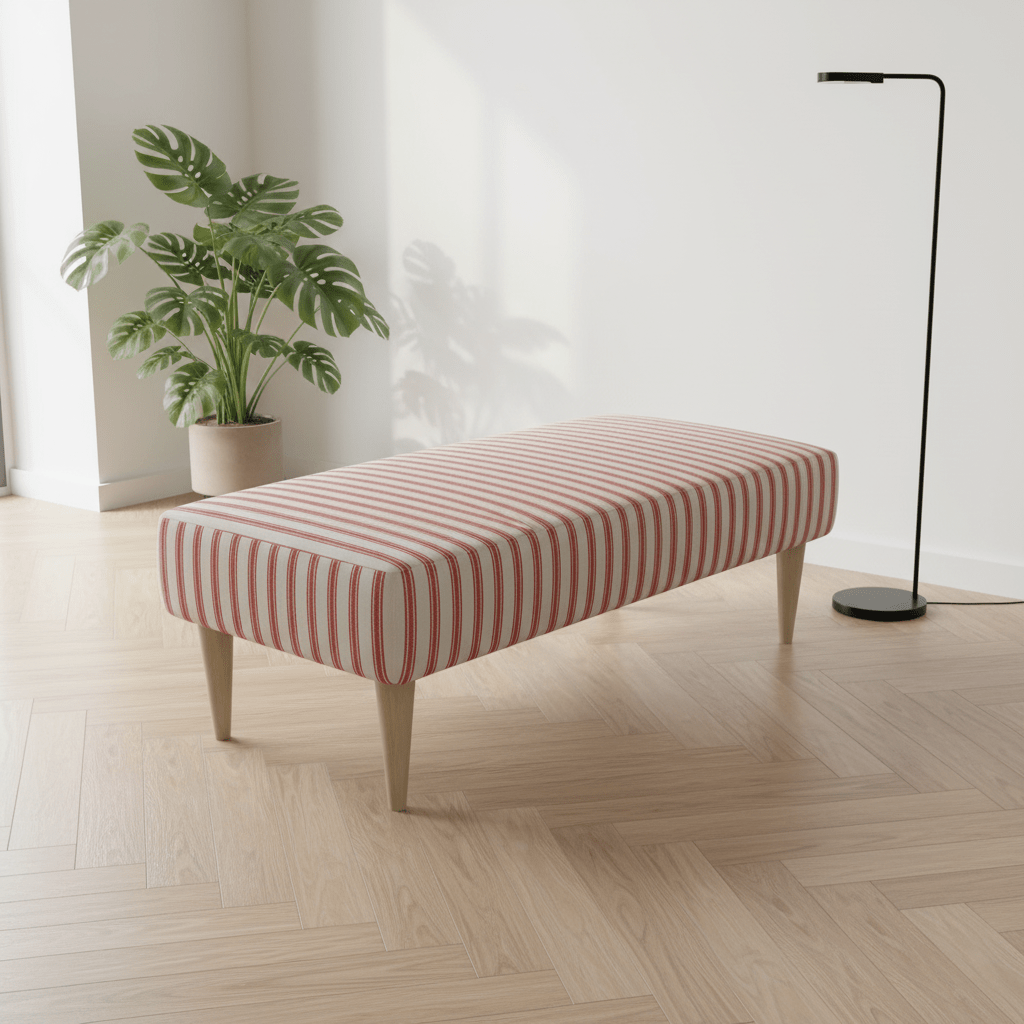 Painterly Collection Long Footstool – Designer Abstract Upholstered Bench for Modern UK Homes - ISTOOLS