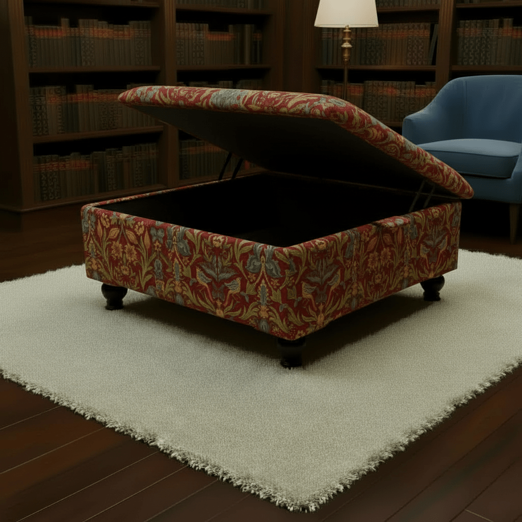 Painterly Collection Square Ottoman – UK Handcrafted Artistic Storage & Coffee Table - ISTOOLS