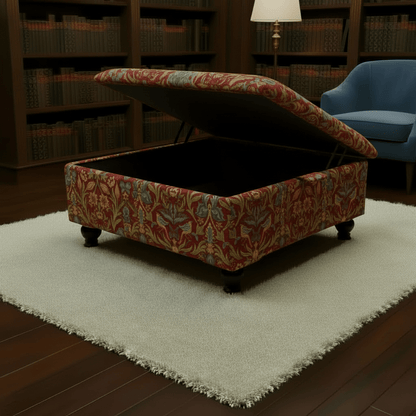 Painterly Collection Square Ottoman – UK Handcrafted Artistic Storage & Coffee Table - ISTOOLS