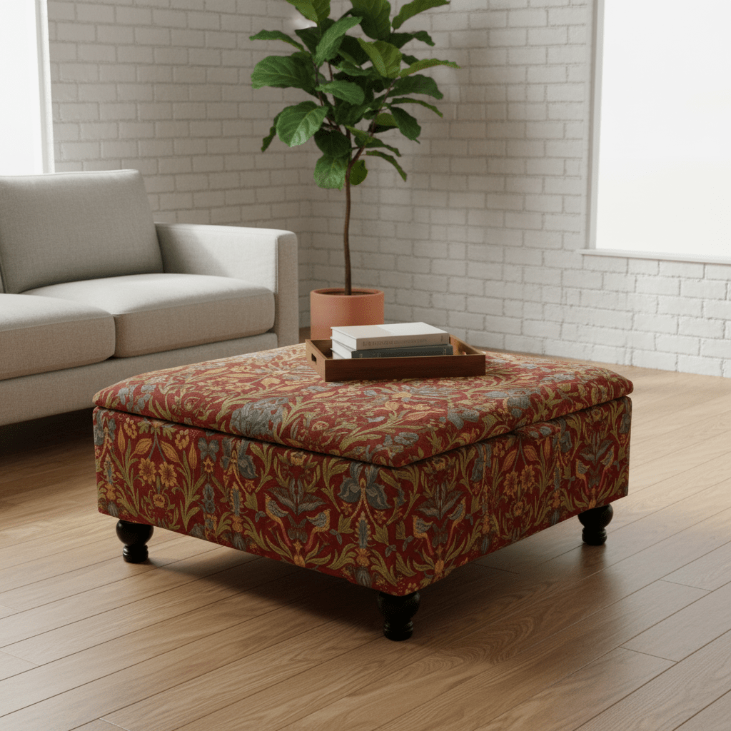 Painterly Collection Square Ottoman – UK Handcrafted Artistic Storage & Coffee Table - ISTOOLS