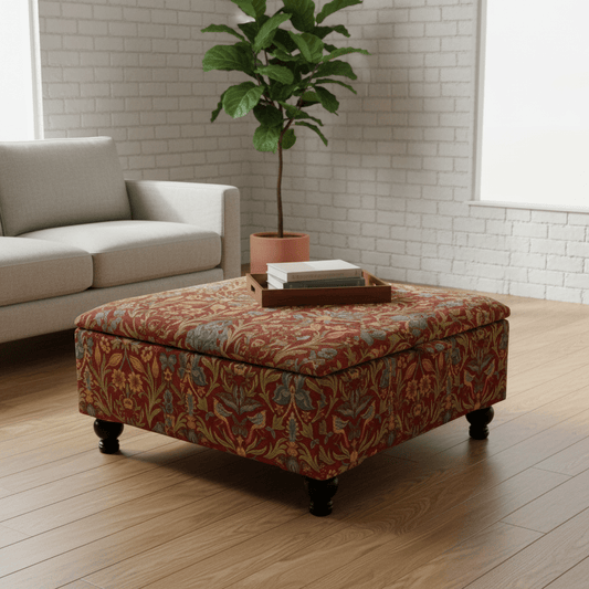 Painterly Collection Square Ottoman – UK Handcrafted Artistic Storage & Coffee Table - ISTOOLS