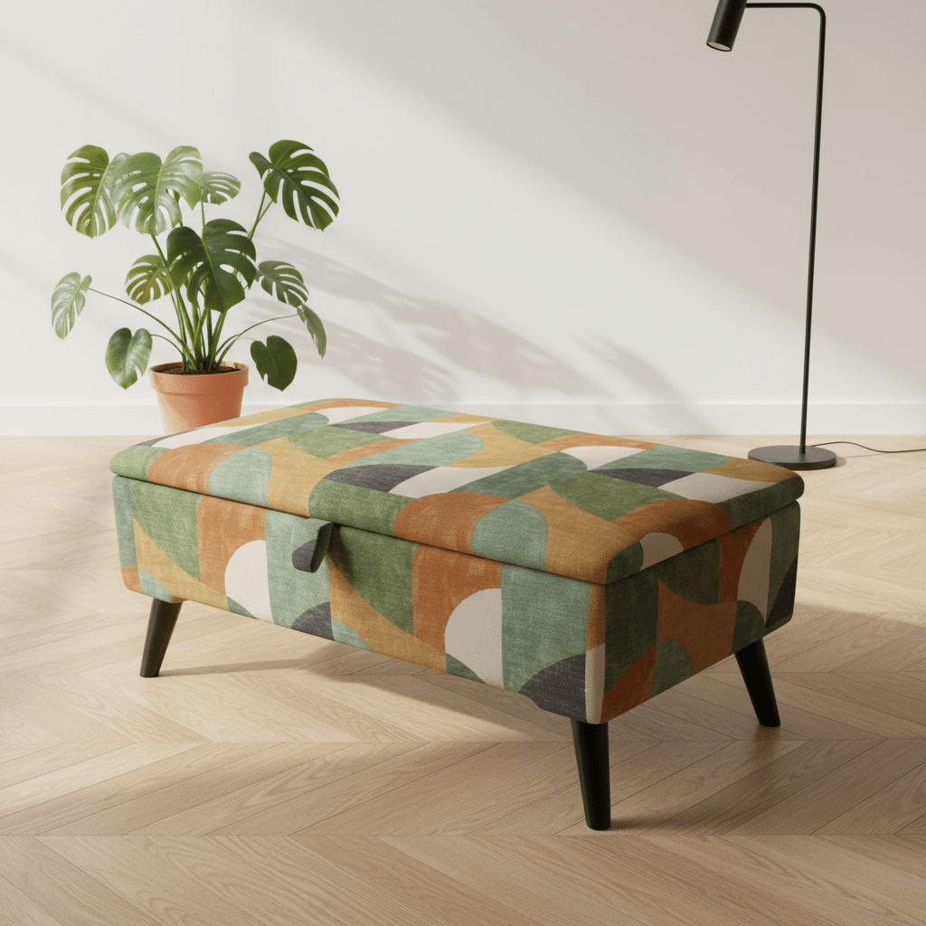 Painterly Rectangular Storage Ottoman – Designer Accent Furniture - ISTOOLS