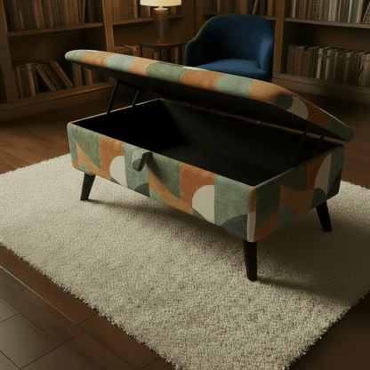 Painterly Rectangular Storage Ottoman – Designer Accent Furniture - ISTOOLS