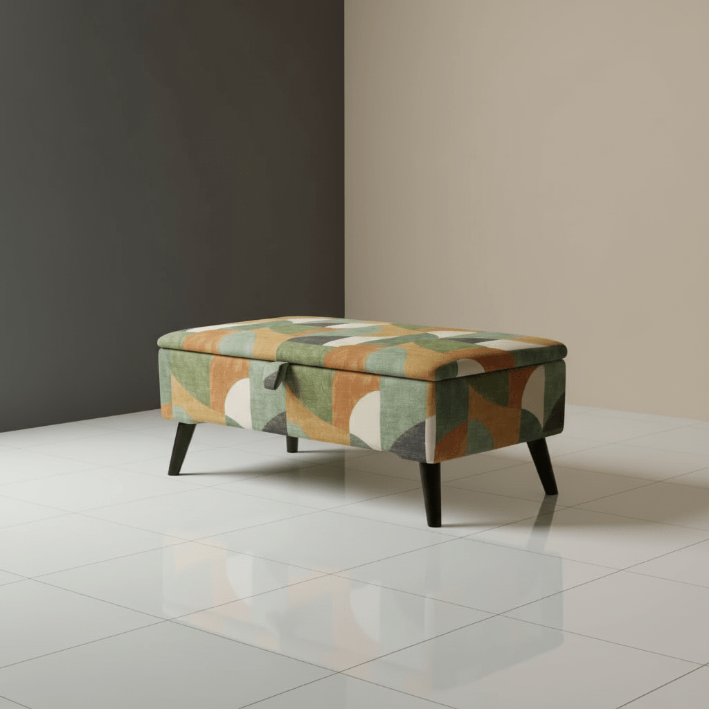 Painterly Rectangular Storage Ottoman – Designer Accent Furniture - ISTOOLS