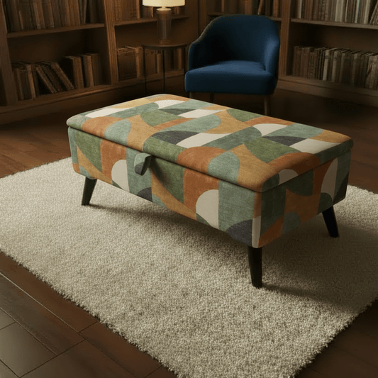 Painterly Rectangular Storage Ottoman – Designer Accent Furniture - ISTOOLS