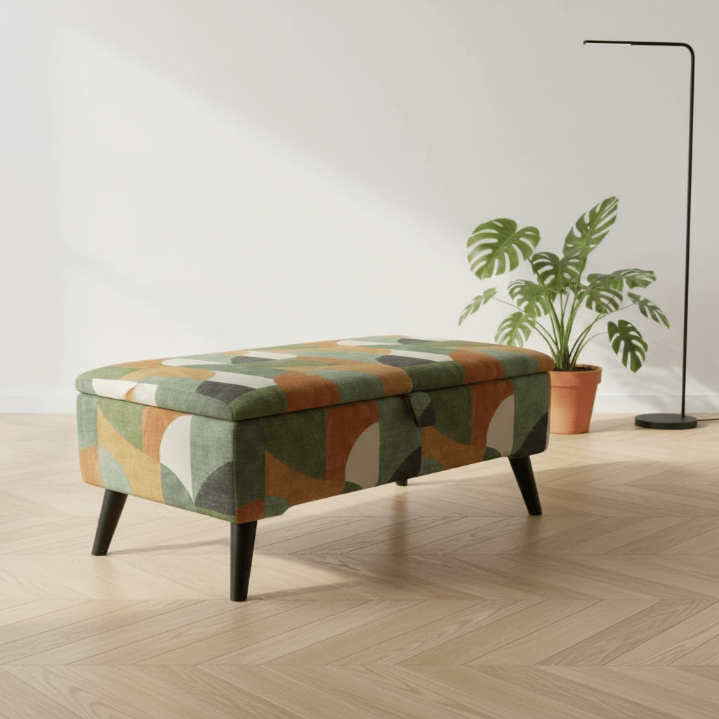 Painterly Rectangular Storage Ottoman – Designer Accent Furniture - ISTOOLS