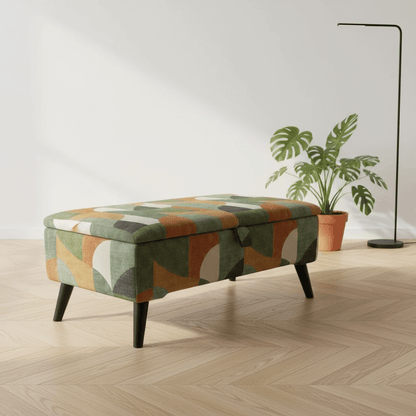 Painterly Rectangular Storage Ottoman – Designer Accent Furniture - ISTOOLS