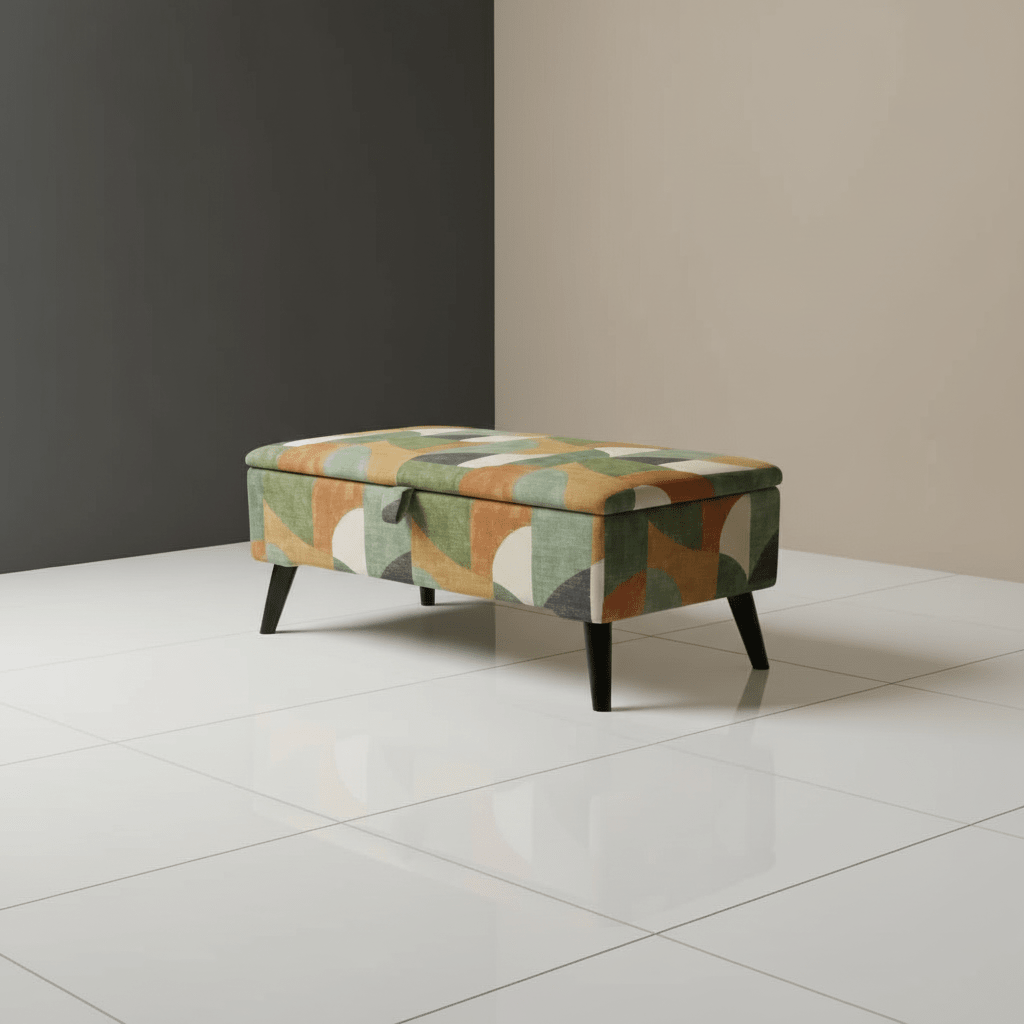 Painterly Rectangular Storage Ottoman – Designer Accent Furniture - ISTOOLS