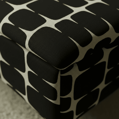 Patterned Fabric Ottoman Storage Bench – Multi - Purpose Footstool & Seat with Hidden Storage - ISTOOLS