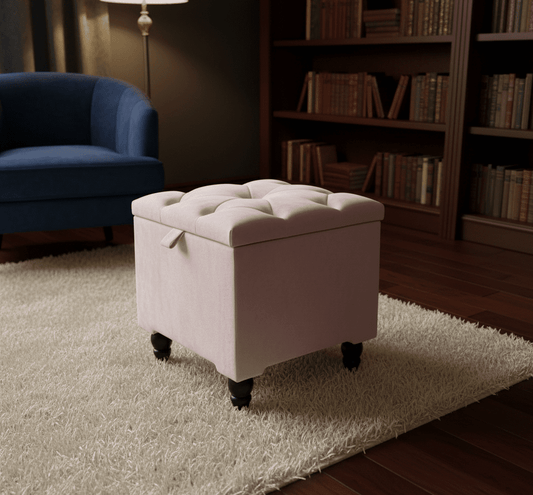 Pink Small Storage Box | Small Pink Footstools UK | Pink Ottoman Storage Stool - ISTOOLS