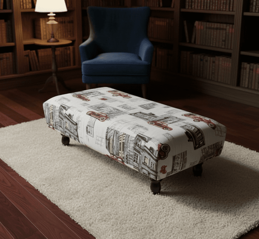 Plain Top multicolour Printed footstool - ISTOOLS