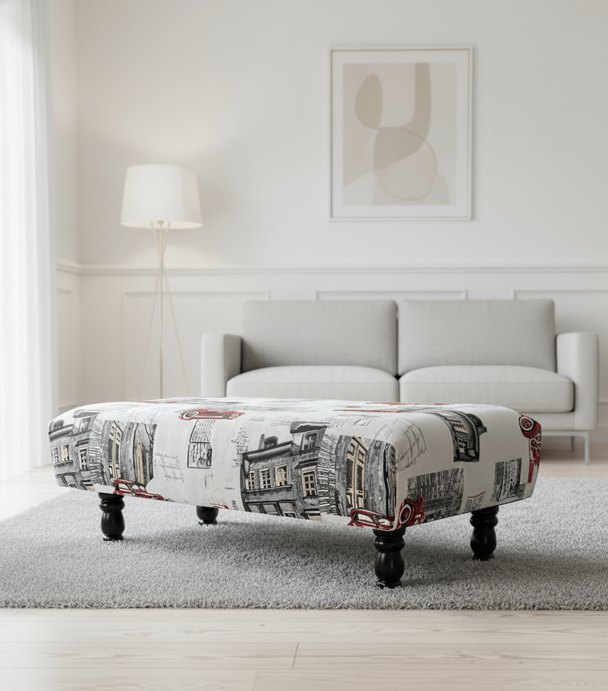 Plain Top multicolour Printed footstool - ISTOOLS