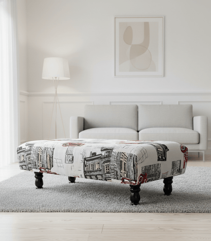 Plain Top multicolour Printed footstool - ISTOOLS