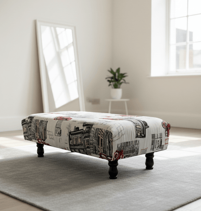 Plain Top multicolour Printed footstool - ISTOOLS