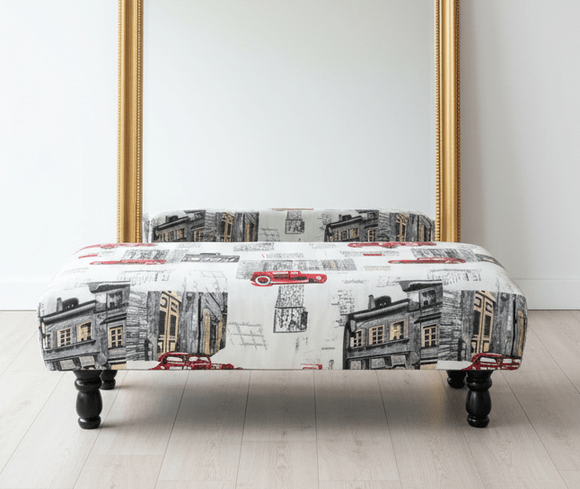 ISTOOLS Luxury Footstool Bench in Multicolour Velvet Design