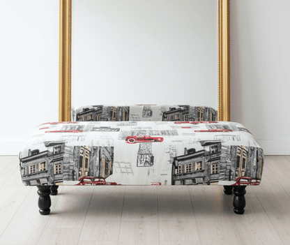 ISTOOLS Luxury Footstool Bench in Multicolour Velvet Design