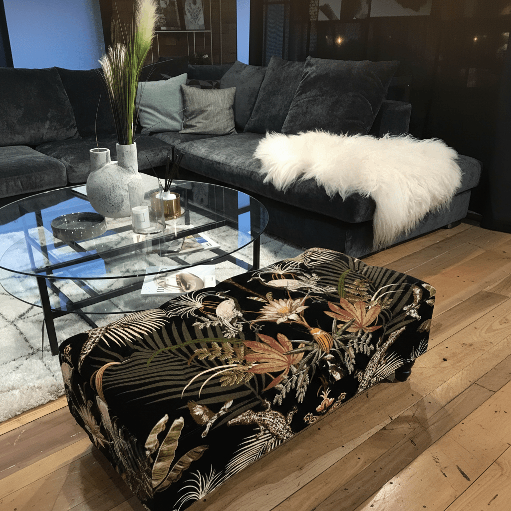Plain Velvet Rectangle Upholstered Ottoman Bench bec - ISTOOLS
