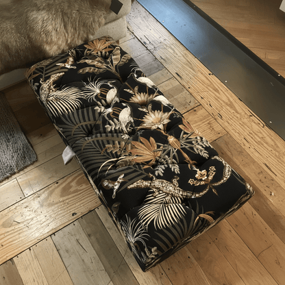 Plain Velvet Rectangle Upholstered Ottoman Bench bec - ISTOOLS