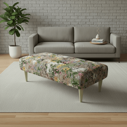 Plush Upholstered Footrest – Stylish Multi - Toned Living Room Accent | istools UK - ISTOOLS