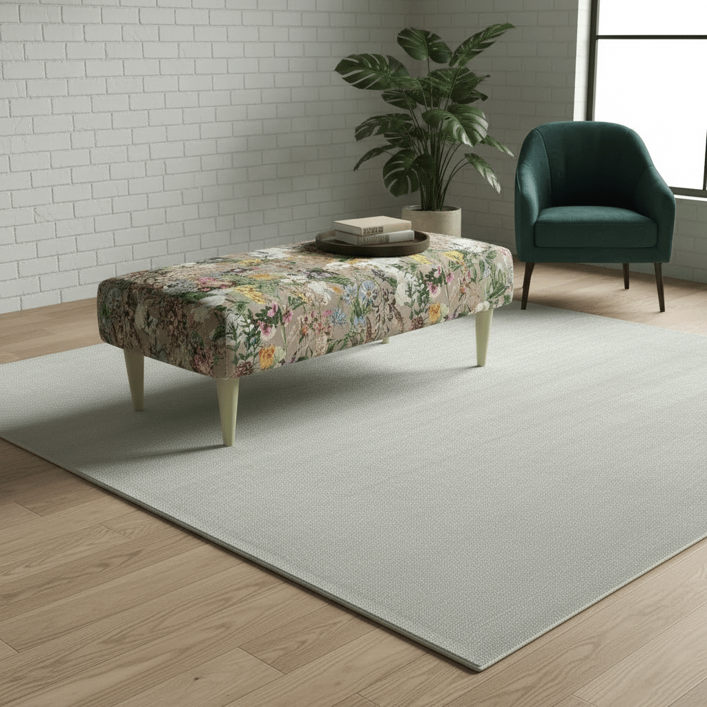 Plush Upholstered Footrest – Stylish Multi - Toned Living Room Accent | istools UK - ISTOOLS