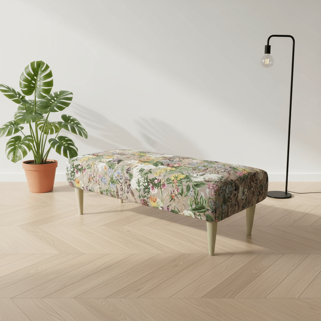 Plush Upholstered Footrest – Stylish Multi - Toned Living Room Accent | istools UK - ISTOOLS