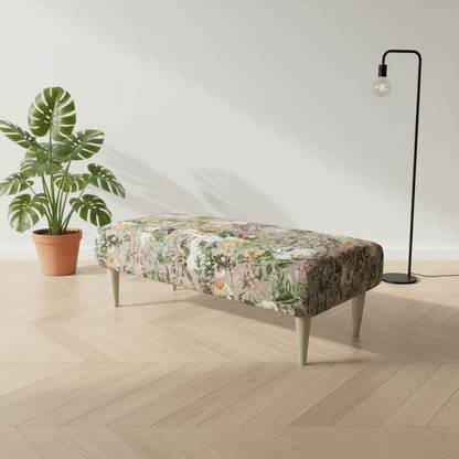 Plush Upholstered Footrest – Stylish Multi - Toned Living Room Accent | istools UK - ISTOOLS