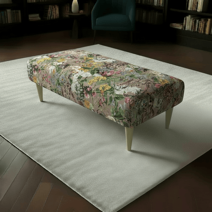 Plush Upholstered Footrest – Stylish Multi - Toned Living Room Accent | istools UK - ISTOOLS